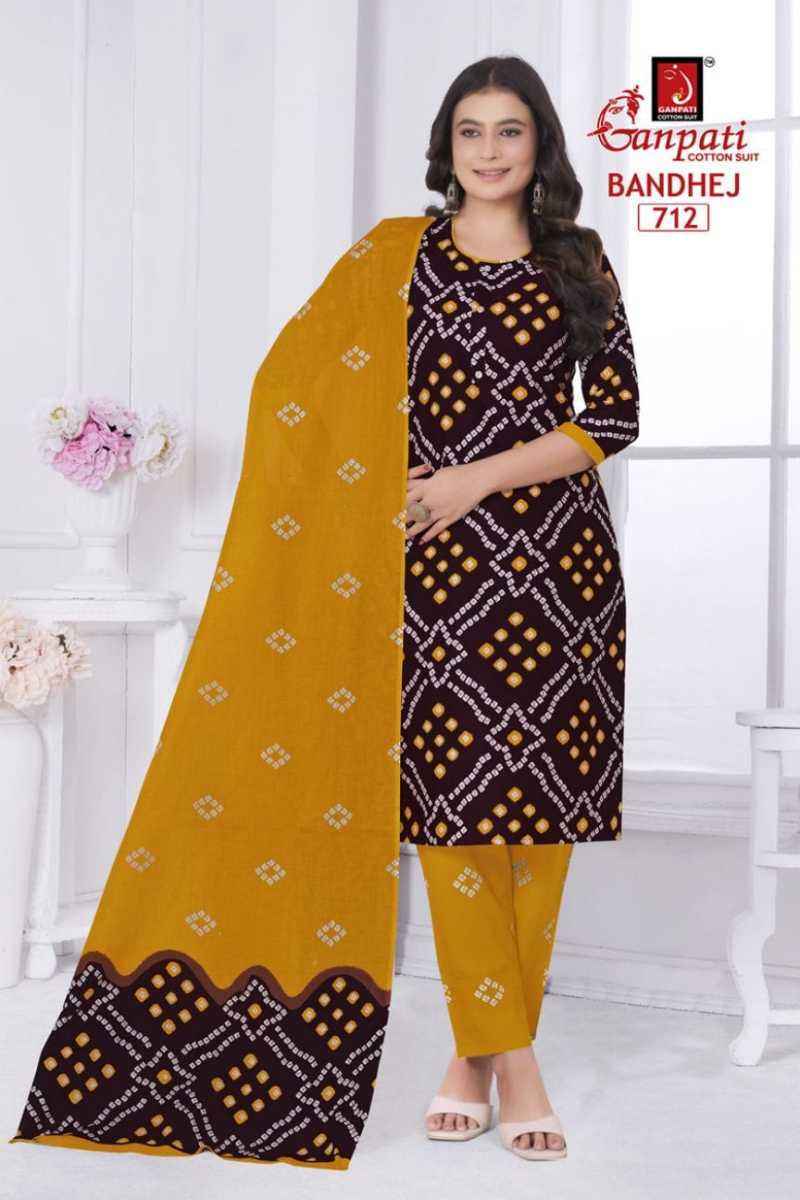 Ganpati Bandhani Vol 7 Readymade Cotton Dress Material Wholesale Price ( 15 Pcs Catalog )