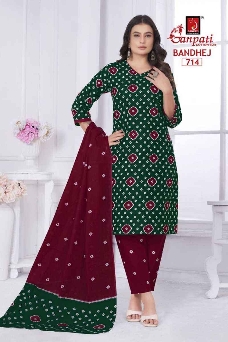 Ganpati Bandhani Vol 7 Readymade Cotton Dress Material Wholesale Price ( 15 Pcs Catalog )