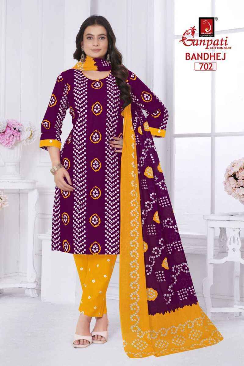 Ganpati Bandhani Vol 7 Readymade Cotton Dress Material Wholesale Price ( 15 Pcs Catalog )