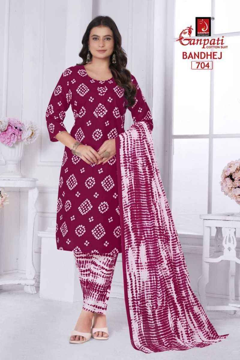 Ganpati Bandhani Vol 7 Readymade Cotton Dress Material Wholesale Price ( 15 Pcs Catalog )