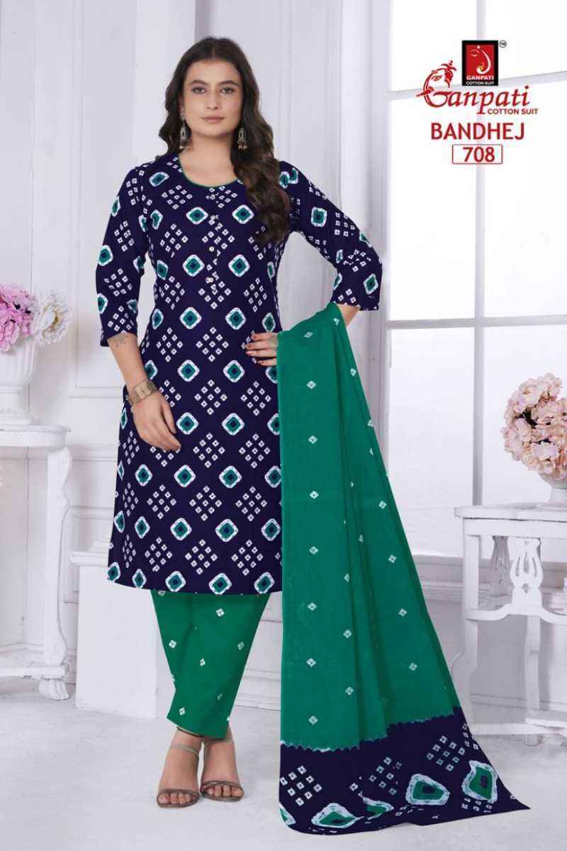 Ganpati Bandhani Vol 7 Readymade Cotton Dress Material Wholesale Price ( 15 Pcs Catalog )