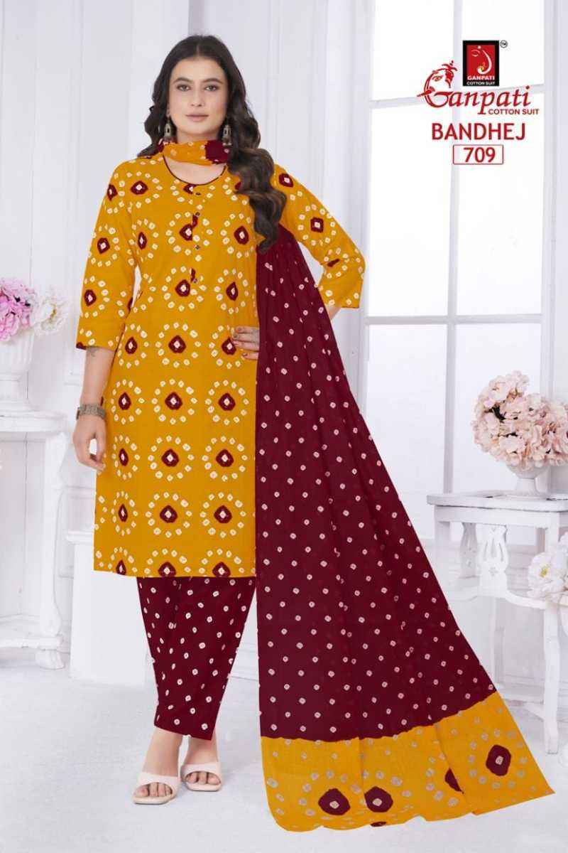 Ganpati Bandhani Vol 7 Readymade Cotton Dress Material Wholesale Price ( 15 Pcs Catalog )