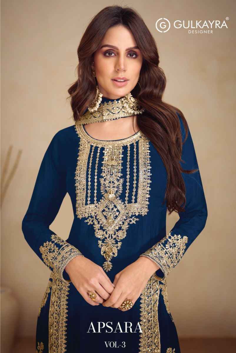 Gulkayra Designer Apsara Vol 3 Readymade Chinon Dress Material Wholesale Price ( 5 Pcs Catalog )