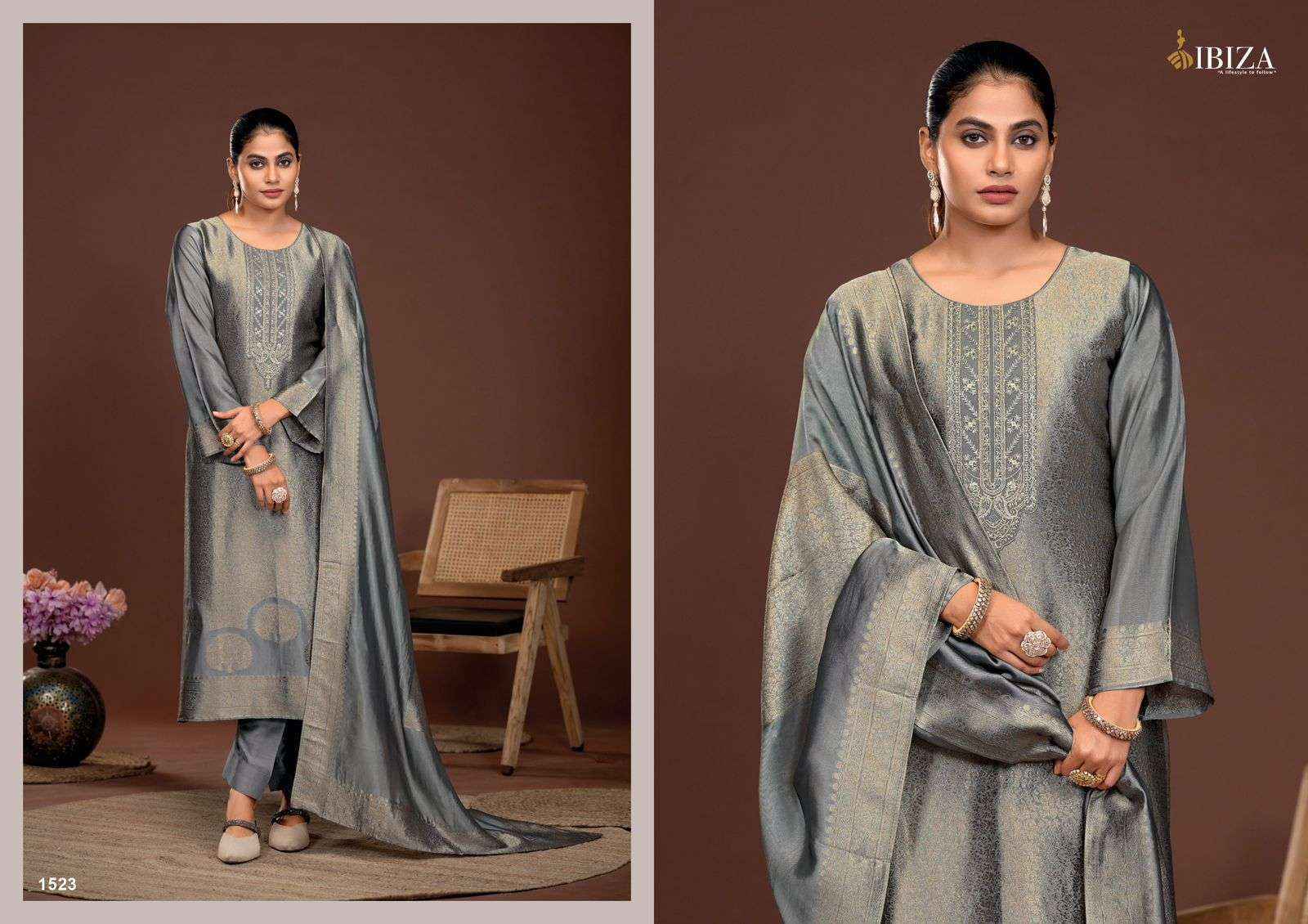 Ibiza Sakhi Silk Vol 6 Silk Jacquard Dress Material Wholesale Price ( 4 Pcs Catalog )