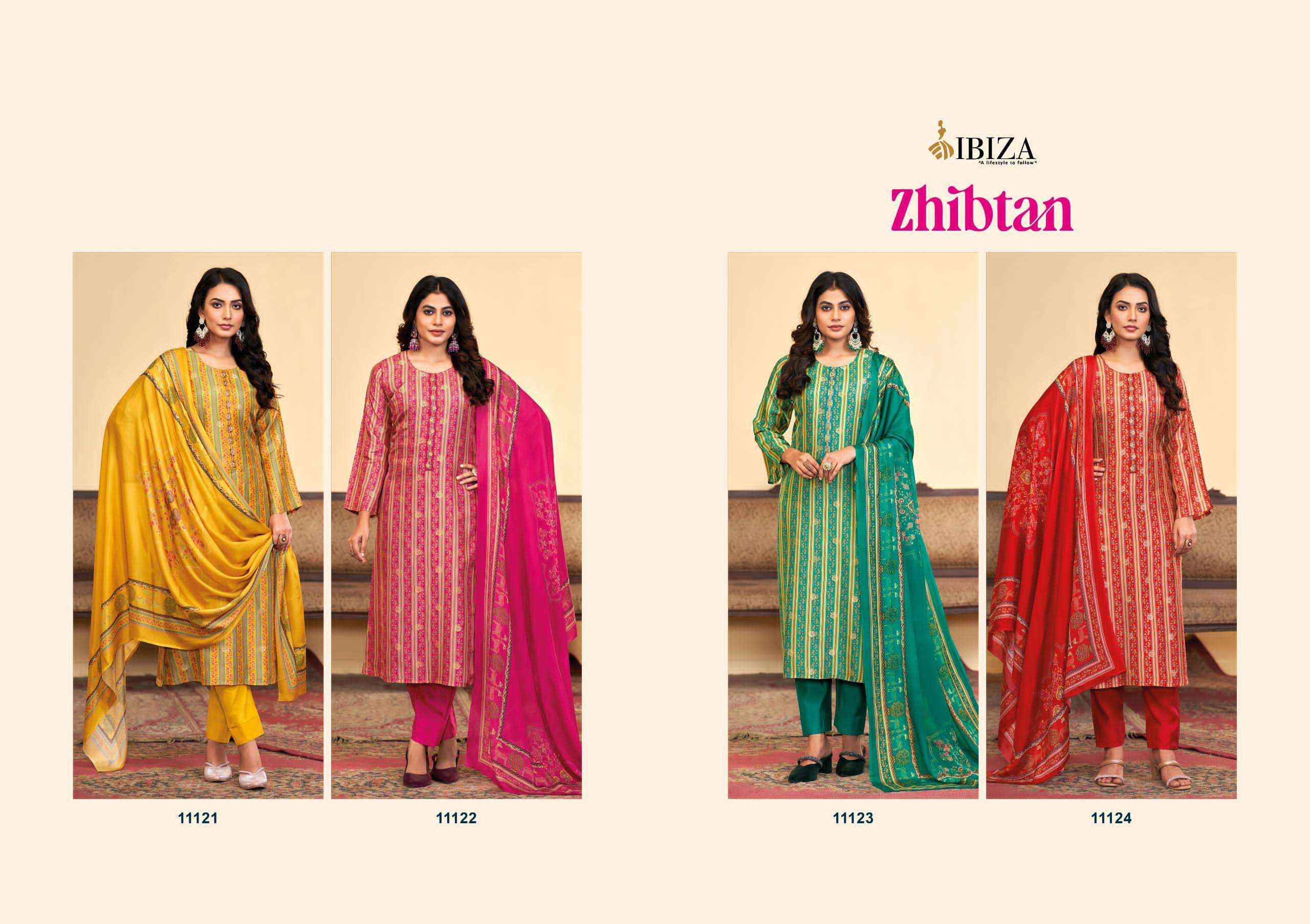 Ibiza Zhibtan Silk Jacquard Dress Material Wholesale Price ( 4 Pcs Catalog )