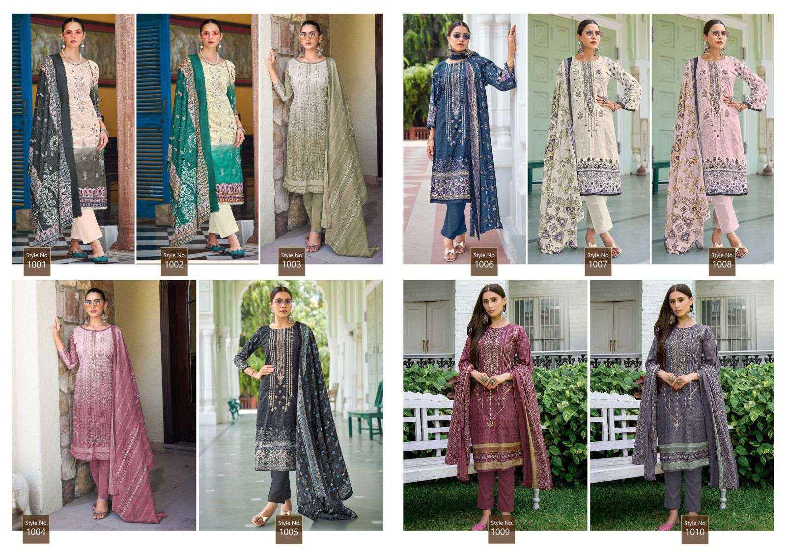 ISHAAL PRINTS EMBROIDERED COMBO 24 LAWN DRESS MATERIAL ( 10 PCS CATALOG )