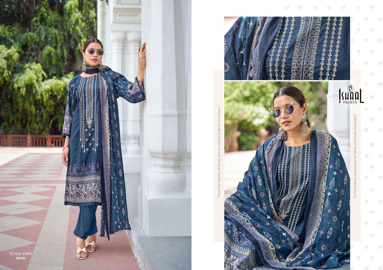 ISHAAL PRINTS EMBROIDERED COMBO 24 LAWN DRESS MATERIAL ( 10 PCS CATALOG )