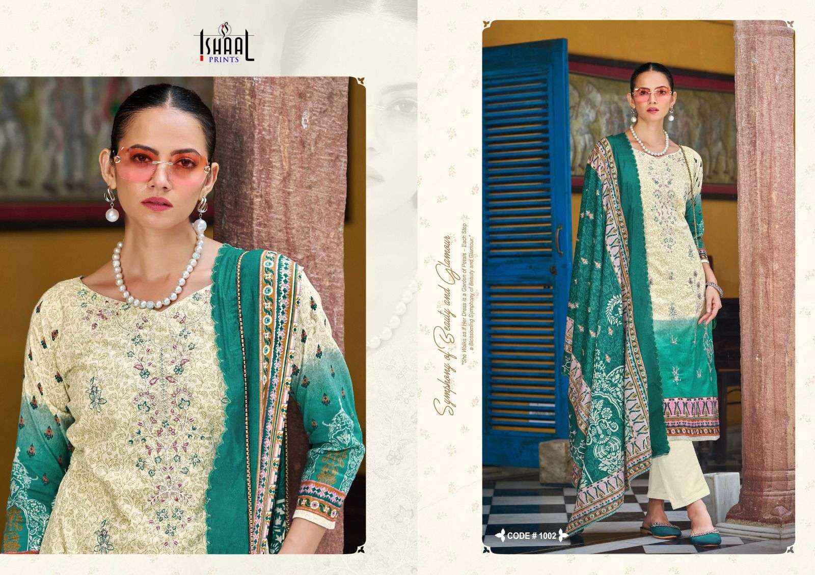 ISHAAL PRINTS EMBROIDERED COMBO 24 LAWN DRESS MATERIAL ( 10 PCS CATALOG )