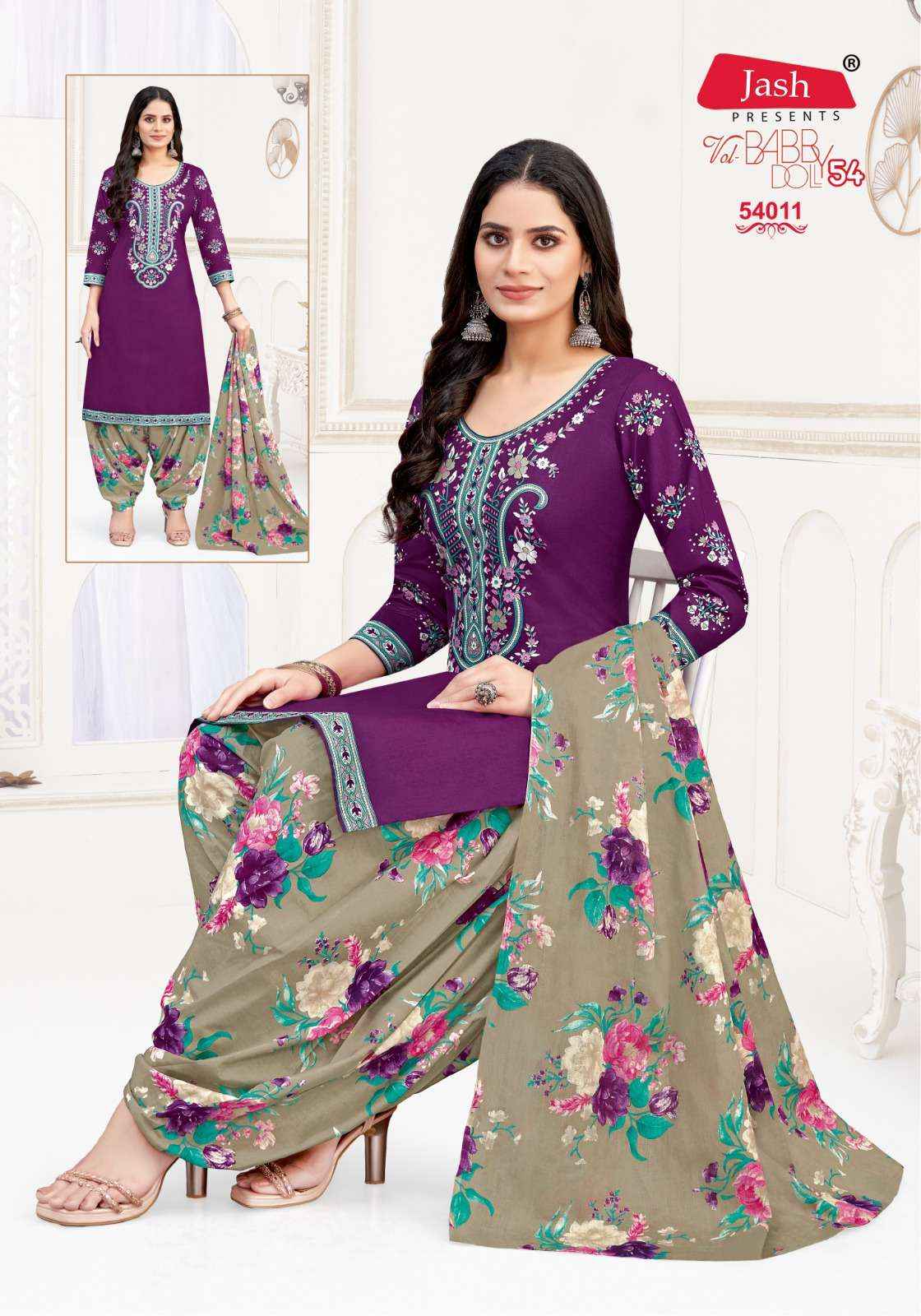 JASH BABY DOLL VOL 54 COTTON PATIYALA DRESS MATERIAL ( 12 PCS CATALOG )