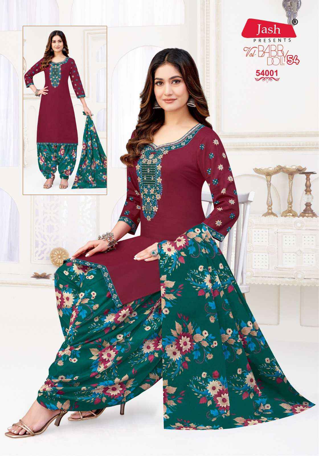 JASH BABY DOLL VOL 54 COTTON PATIYALA DRESS MATERIAL ( 12 PCS CATALOG )