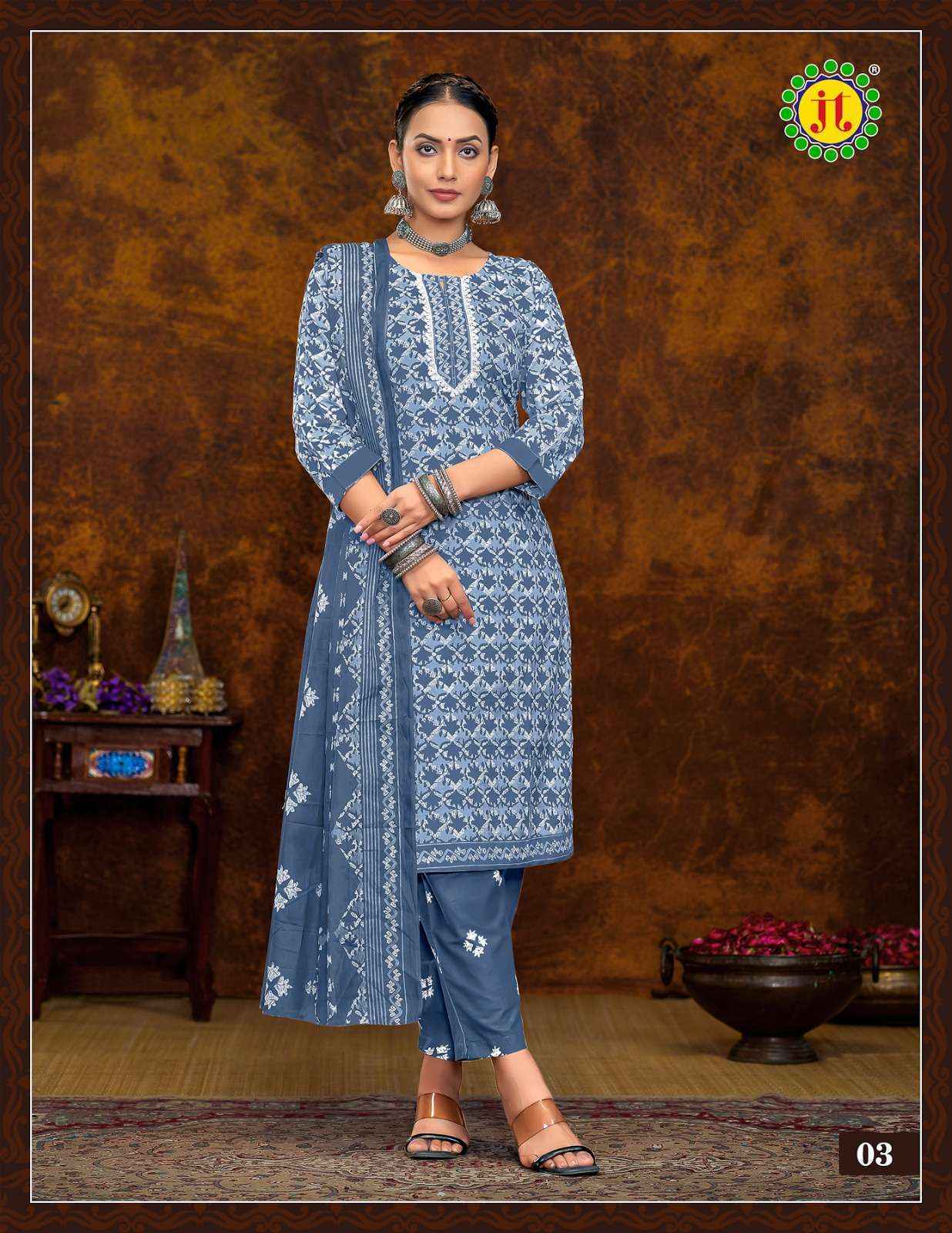 Jt Muskan Cotton Kurti Combo Dress Material Wholesale Price ( 10 Pcs Catalog )