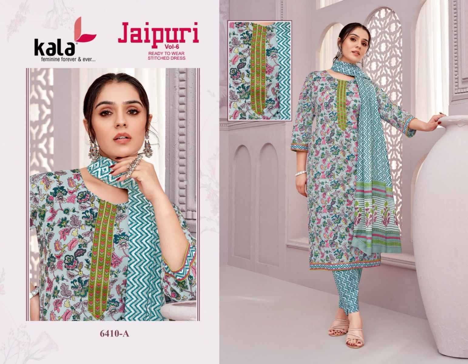 Kala Jaipuri Vol 6 Readymade Cotton Dress material wholesale price (12 pcs catalog )