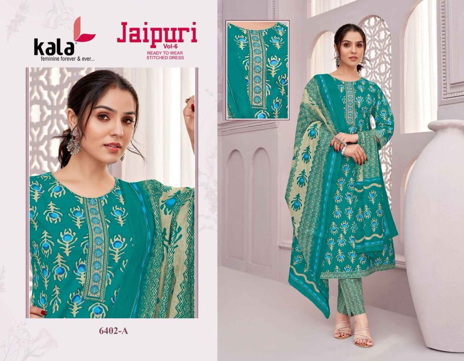 Kala Jaipuri Vol 6 Readymade Cotton Dress material wholesale price (12 pcs catalog )