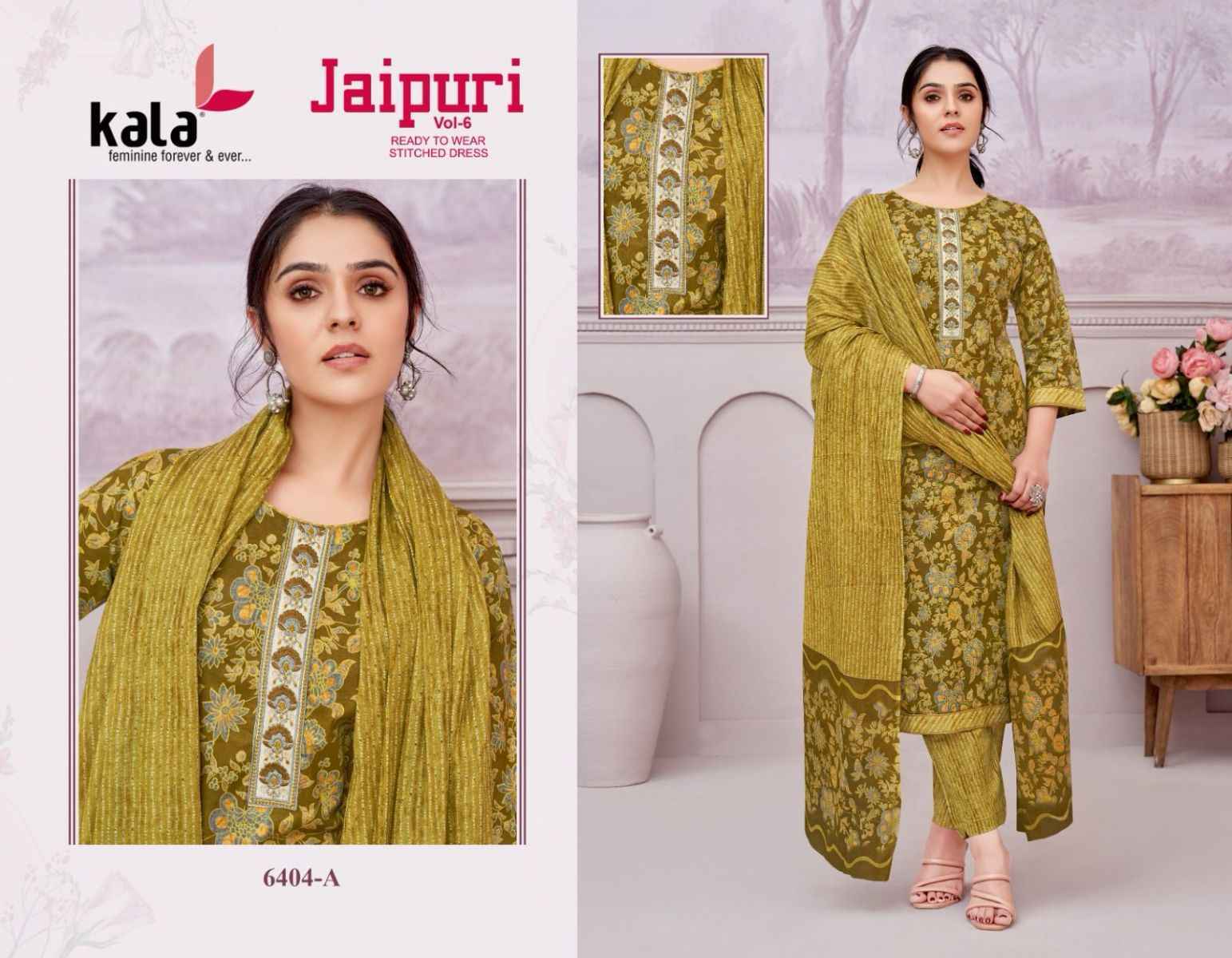 Kala Jaipuri Vol 6 Readymade Cotton Dress material wholesale price (12 pcs catalog )