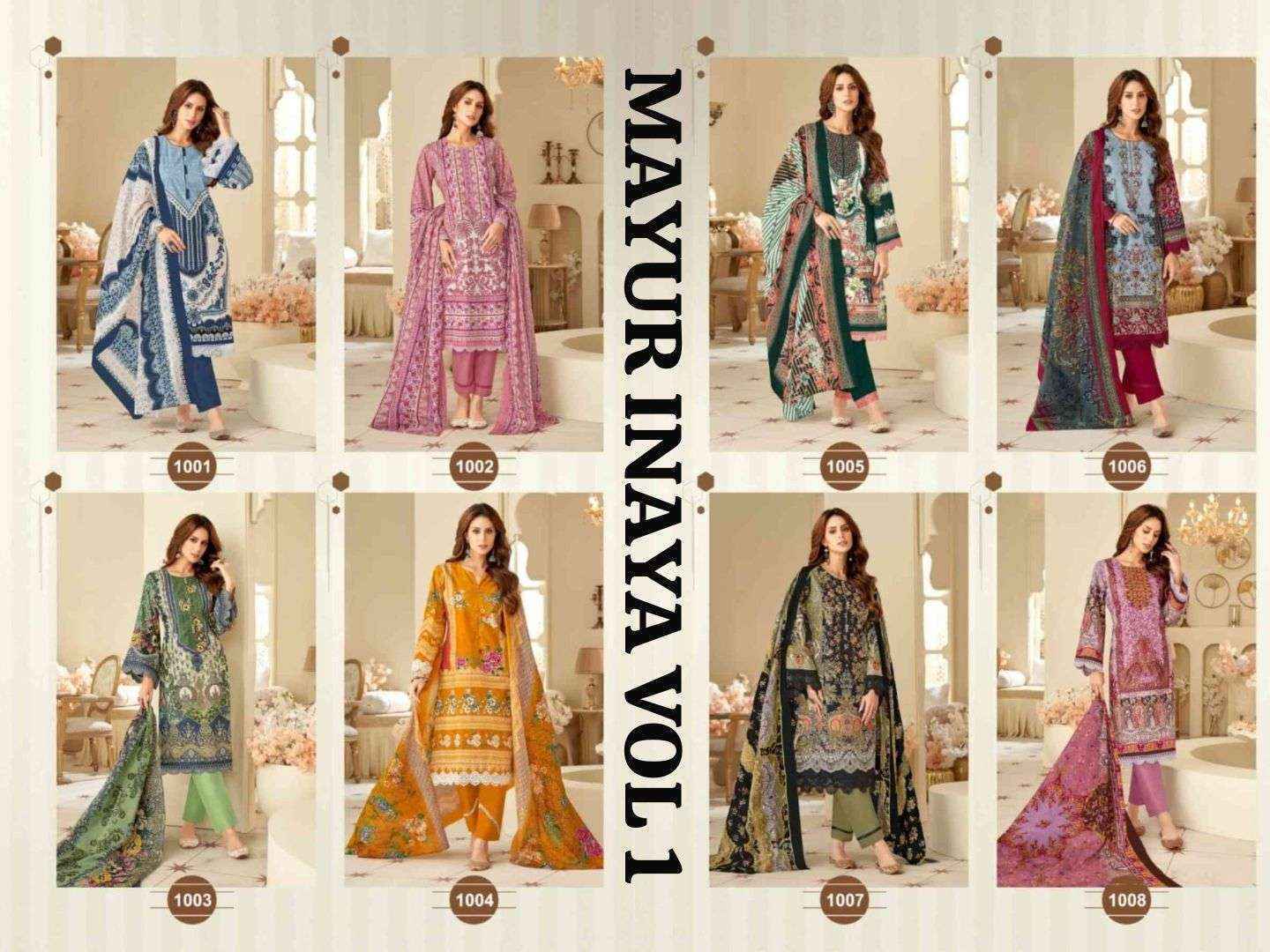 Mayur Creation Inaya Vol 1 Cotton Dress Material Wholesale Price ( 8 Pcs Catalog )