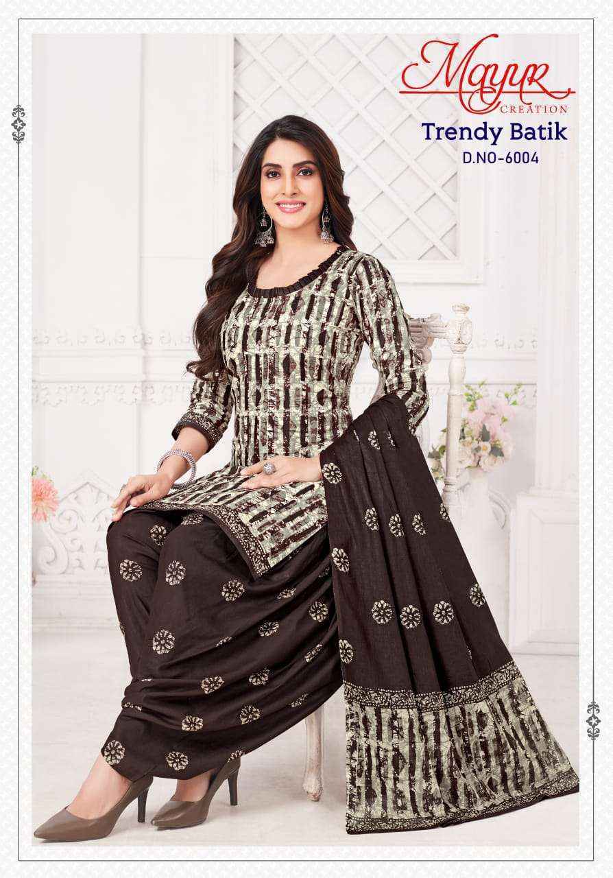 Mayur Creation Trendy Batik Vol 6 Cotton Dress Material wholesale price ( 10 pcs catalog )