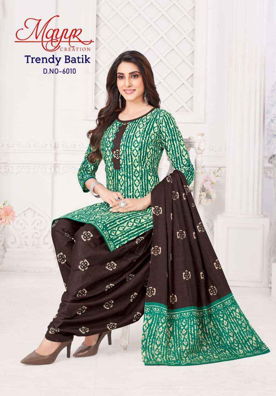 Mayur Creation Trendy Batik Vol 6 Cotton Dress Material wholesale price ( 10 pcs catalog )