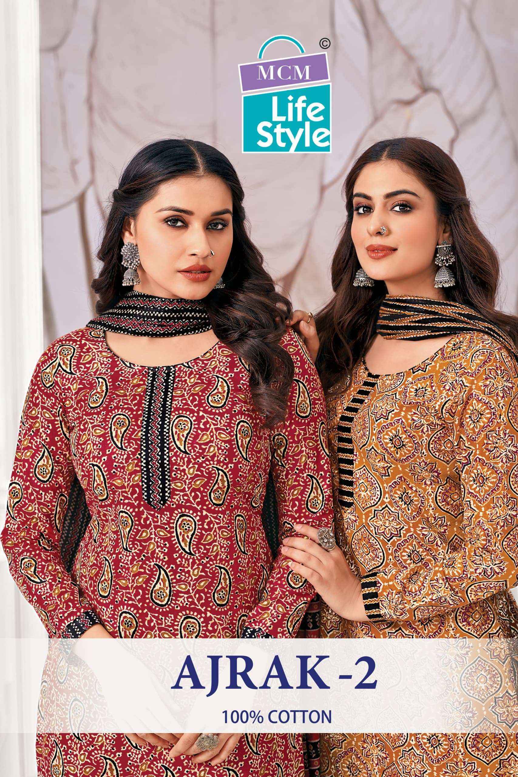 MCM Lifestyle Ajrak Vol 2 Readymade Cotton Dress Material Wholesale Price ( 10 Pcs Catalog )