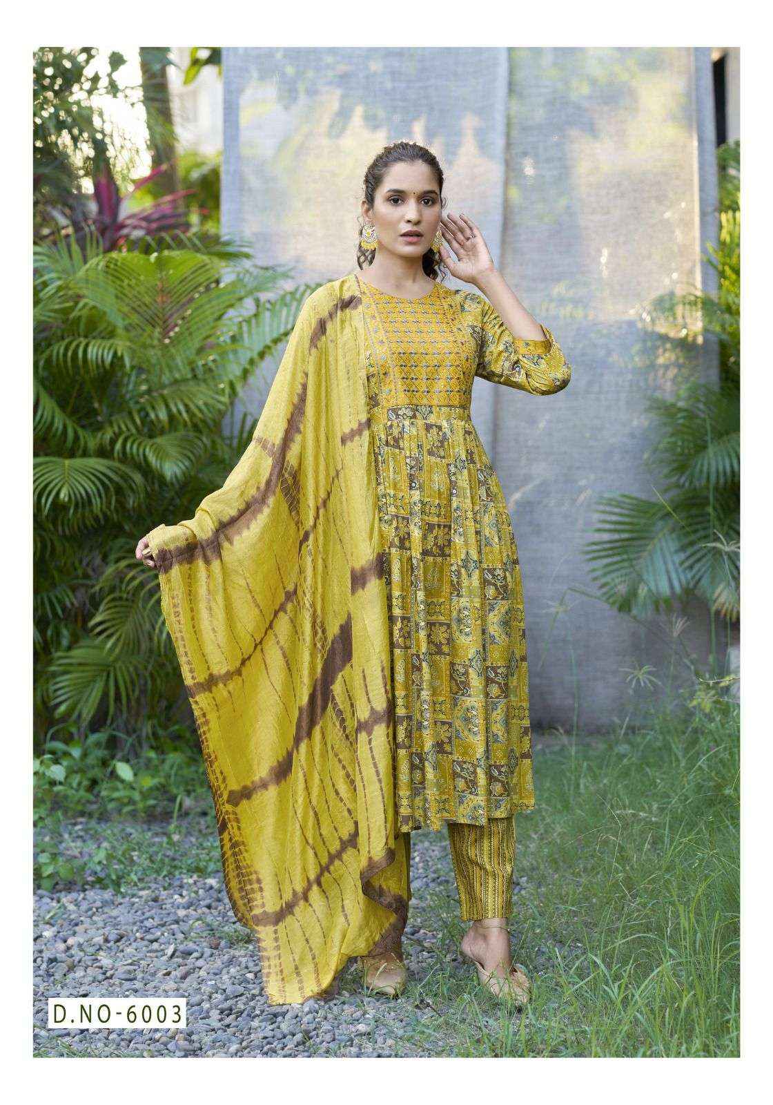 MYSTIC 9 SHANAYA VOL 6 UMBRELLA CUT LADIES KURTI WHOLESALE PRICE ( 8 PCS CATALOG )