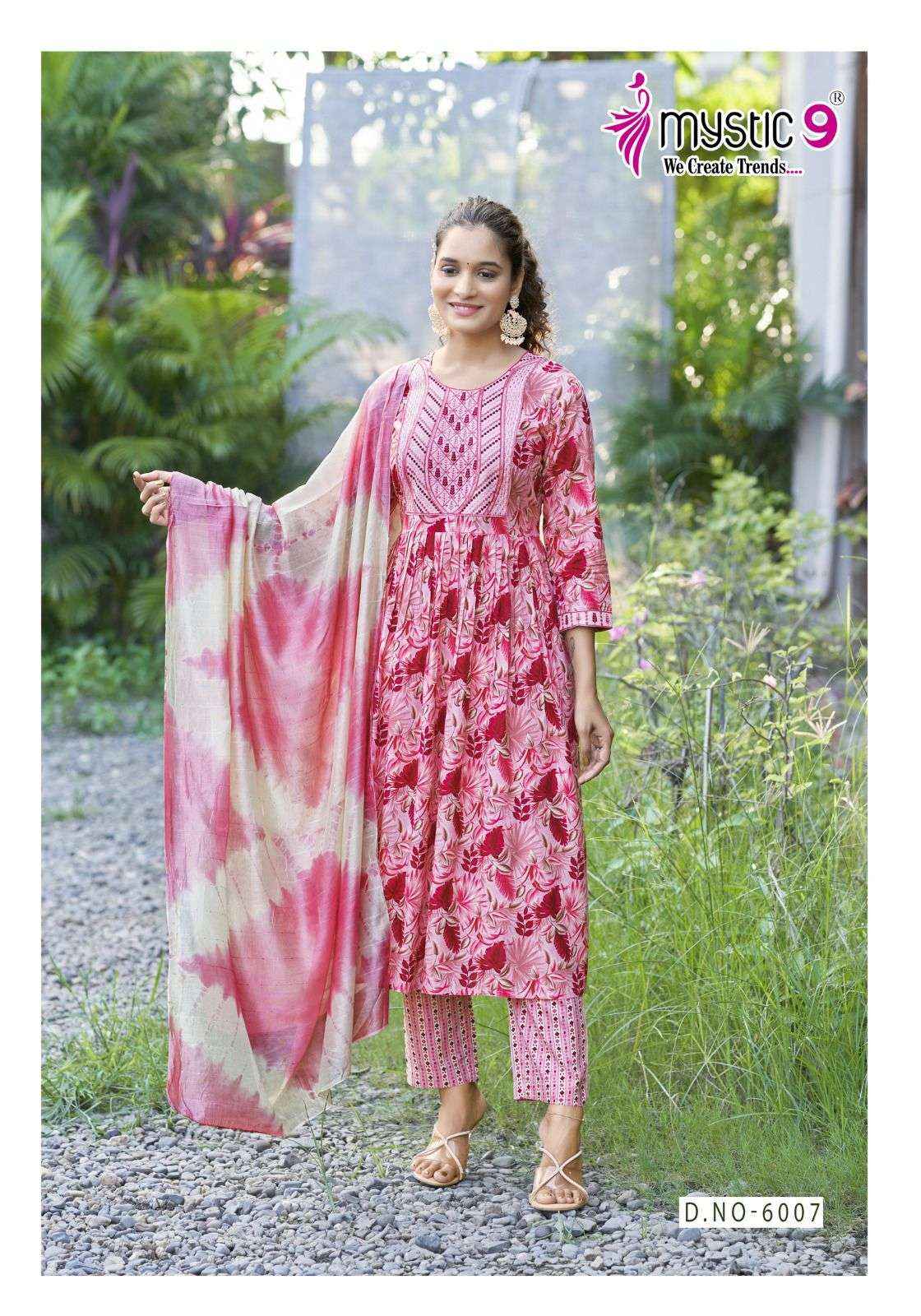 MYSTIC 9 SHANAYA VOL 6 UMBRELLA CUT LADIES KURTI WHOLESALE PRICE ( 8 PCS CATALOG )