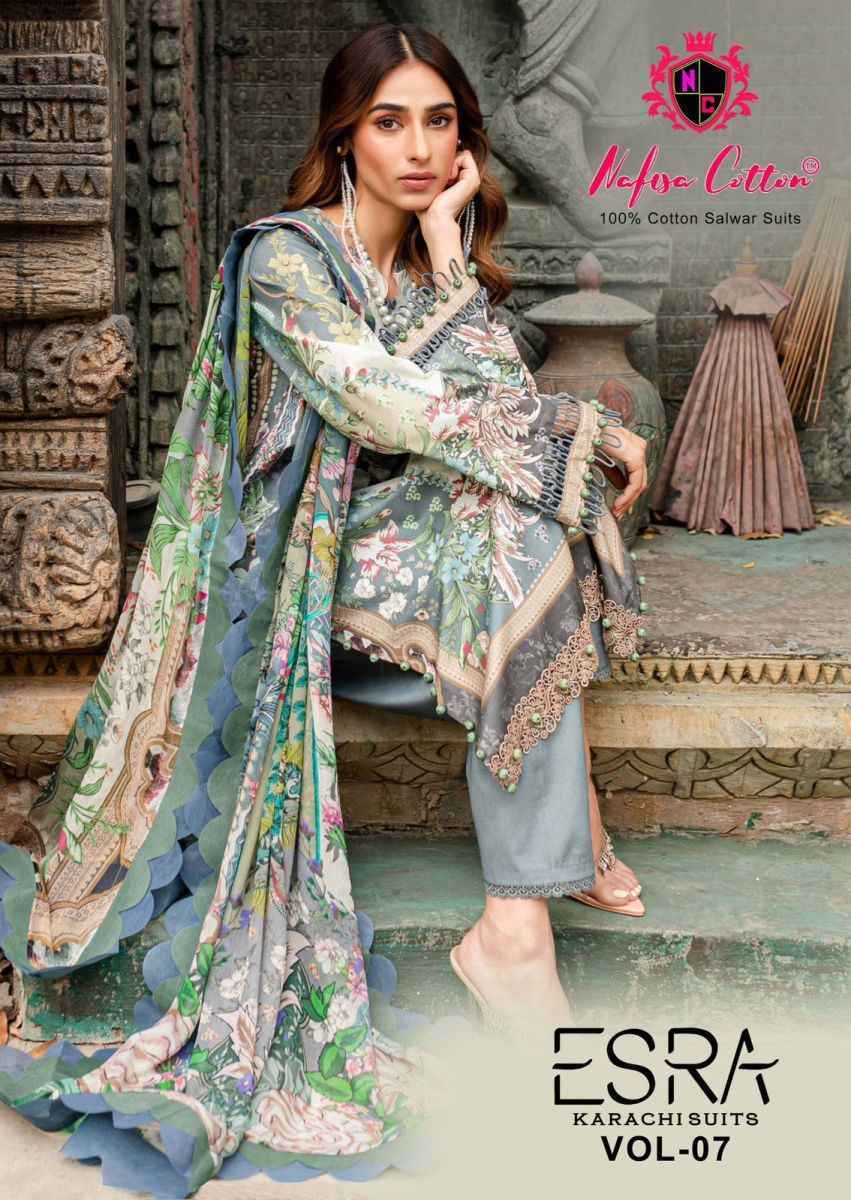 Nafisa Cotton Esra Karachi Vol 7 Cotton Dress Material Wholesale Price ( 6 Pcs Catalog )