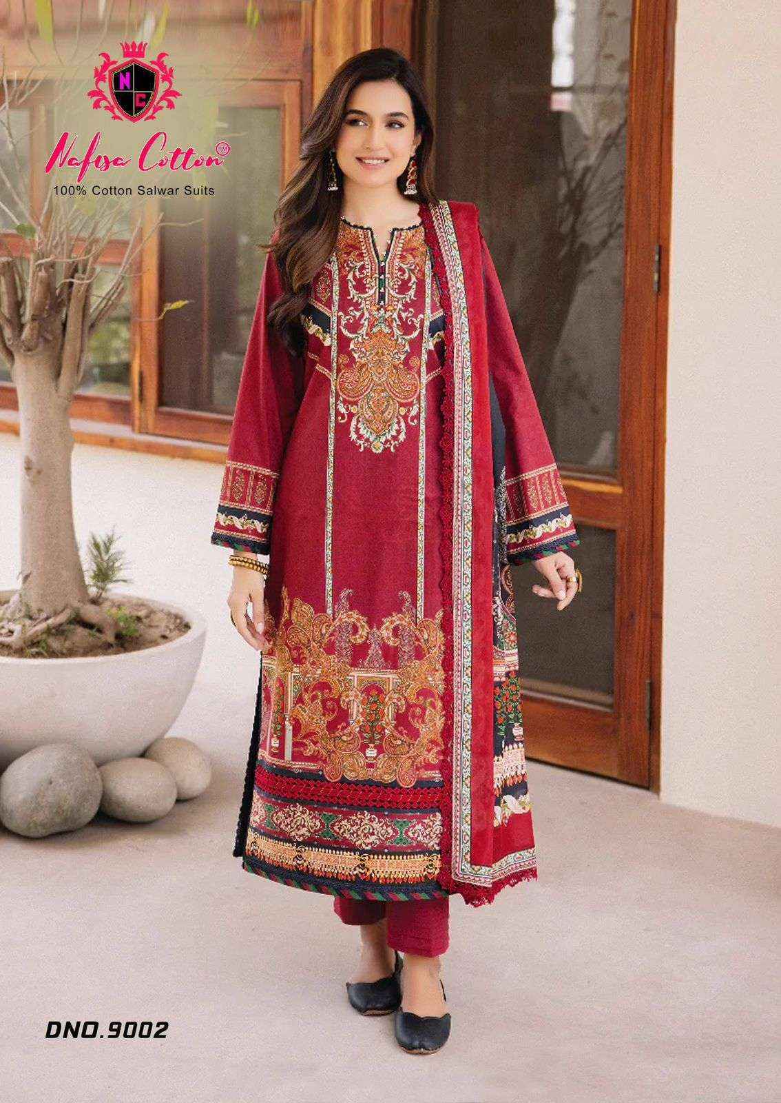 Nafisa Cotton Faiza Karachi Queen Vol 9 Cotton Dress Material wholesale price ( 6 pcs catalog )