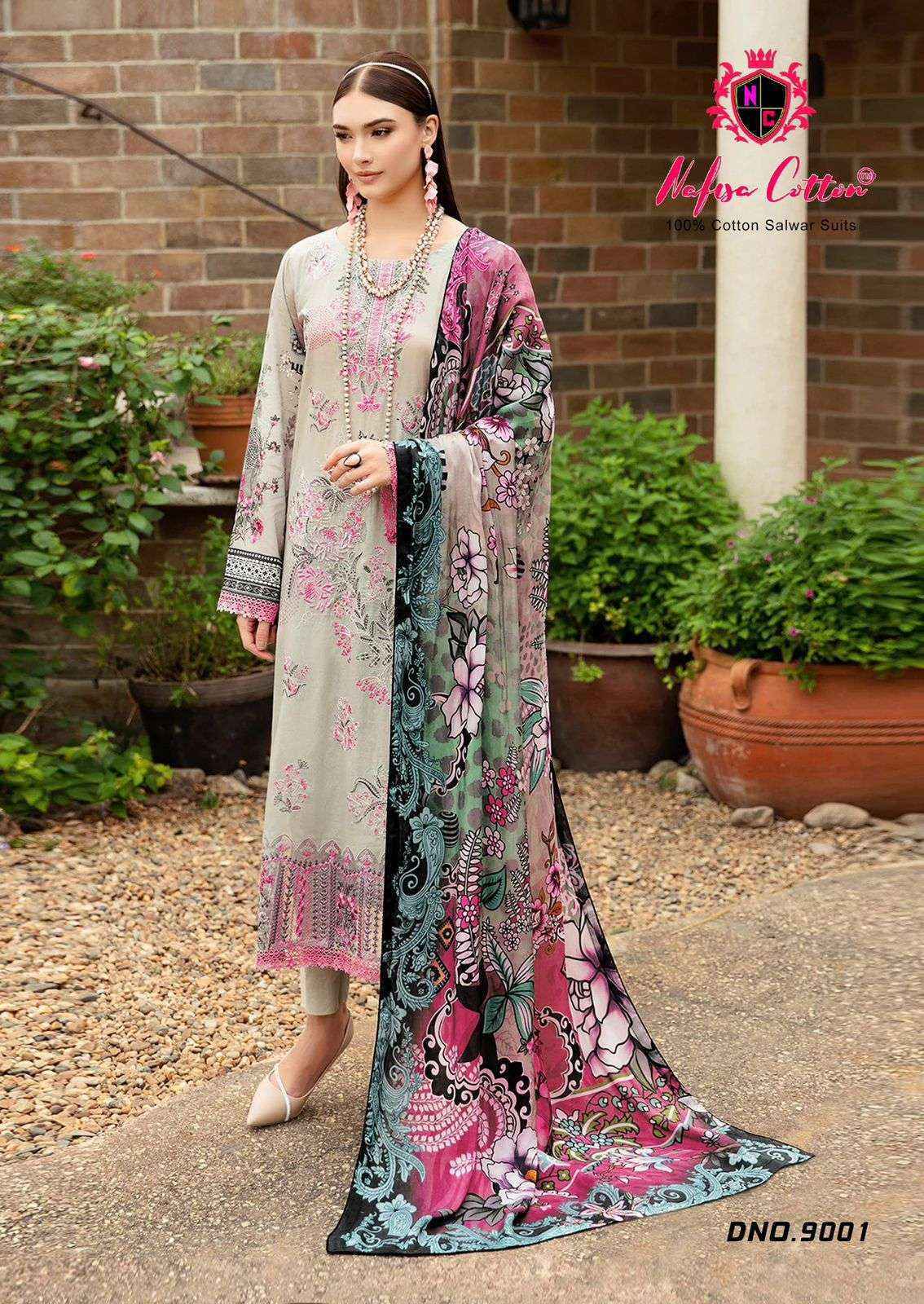 Nafisa Cotton Faiza Karachi Queen Vol 9 Cotton Dress Material wholesale price ( 6 pcs catalog )