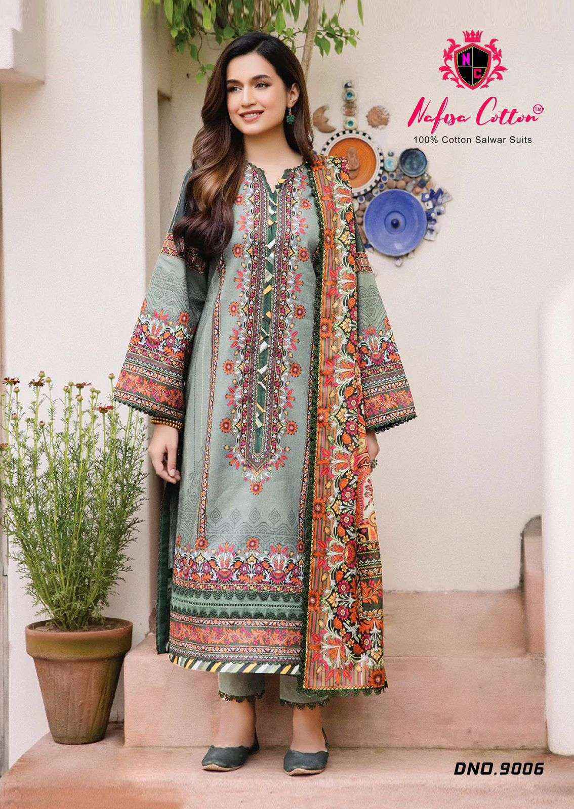 Nafisa Cotton Faiza Karachi Queen Vol 9 Cotton Dress Material wholesale price ( 6 pcs catalog )