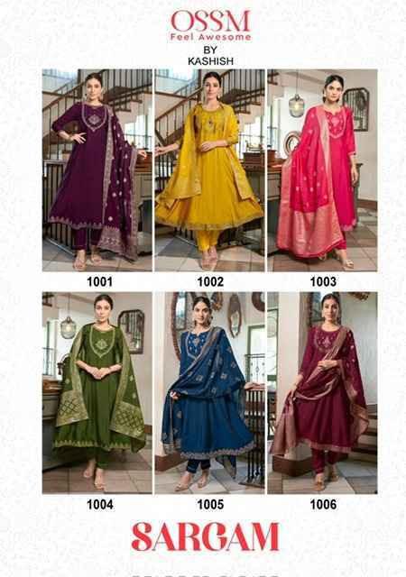 Ossm Sargam Roman Silk Kurti Combo Dress Material Wholesale Price ( 6 Pcs Catalog )