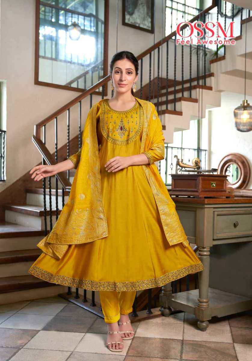 Ossm Sargam Roman Silk Kurti Combo Dress Material Wholesale Price ( 6 Pcs Catalog )