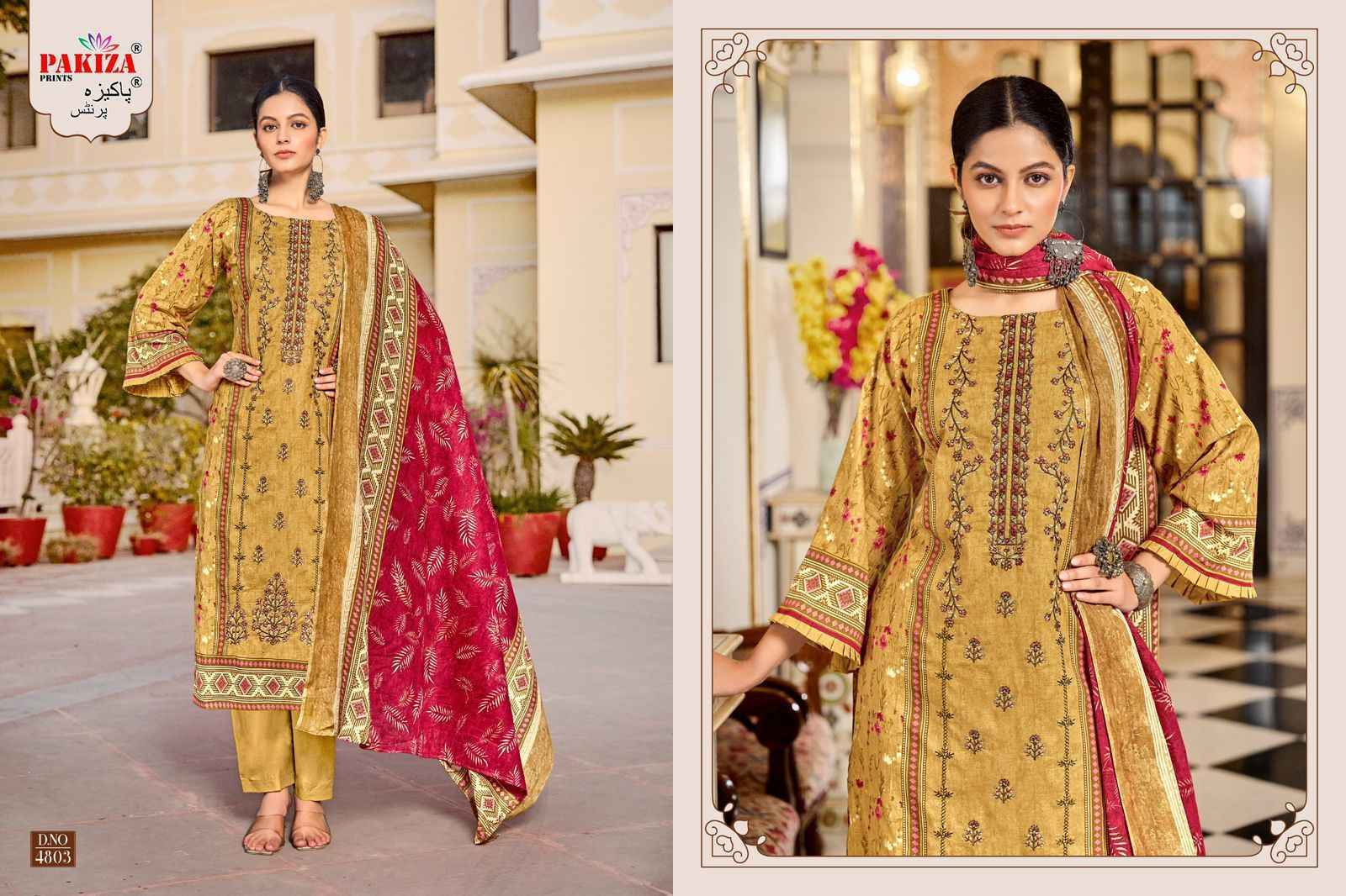 Pakiza Prints Bin Saeed Vol 48 Lawn Cotton Dress Material Wholesale Price ( 10 Pcs Catalog )