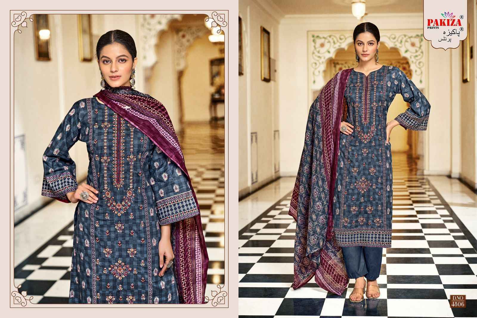 Pakiza Prints Bin Saeed Vol 48 Lawn Cotton Dress Material Wholesale Price ( 10 Pcs Catalog )