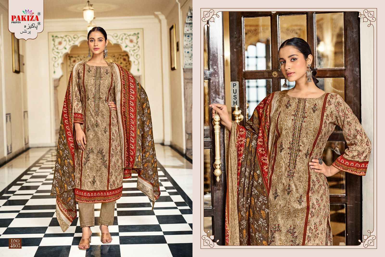 Pakiza Prints Bin Saeed Vol 48 Lawn Cotton Dress Material Wholesale Price ( 10 Pcs Catalog )