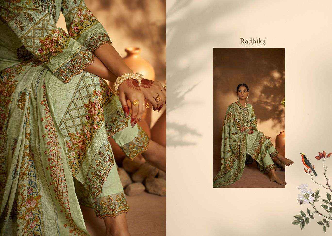 Radhika Azara Mehndi Wholesale Dress Material ( 8 Pcs Catalog )