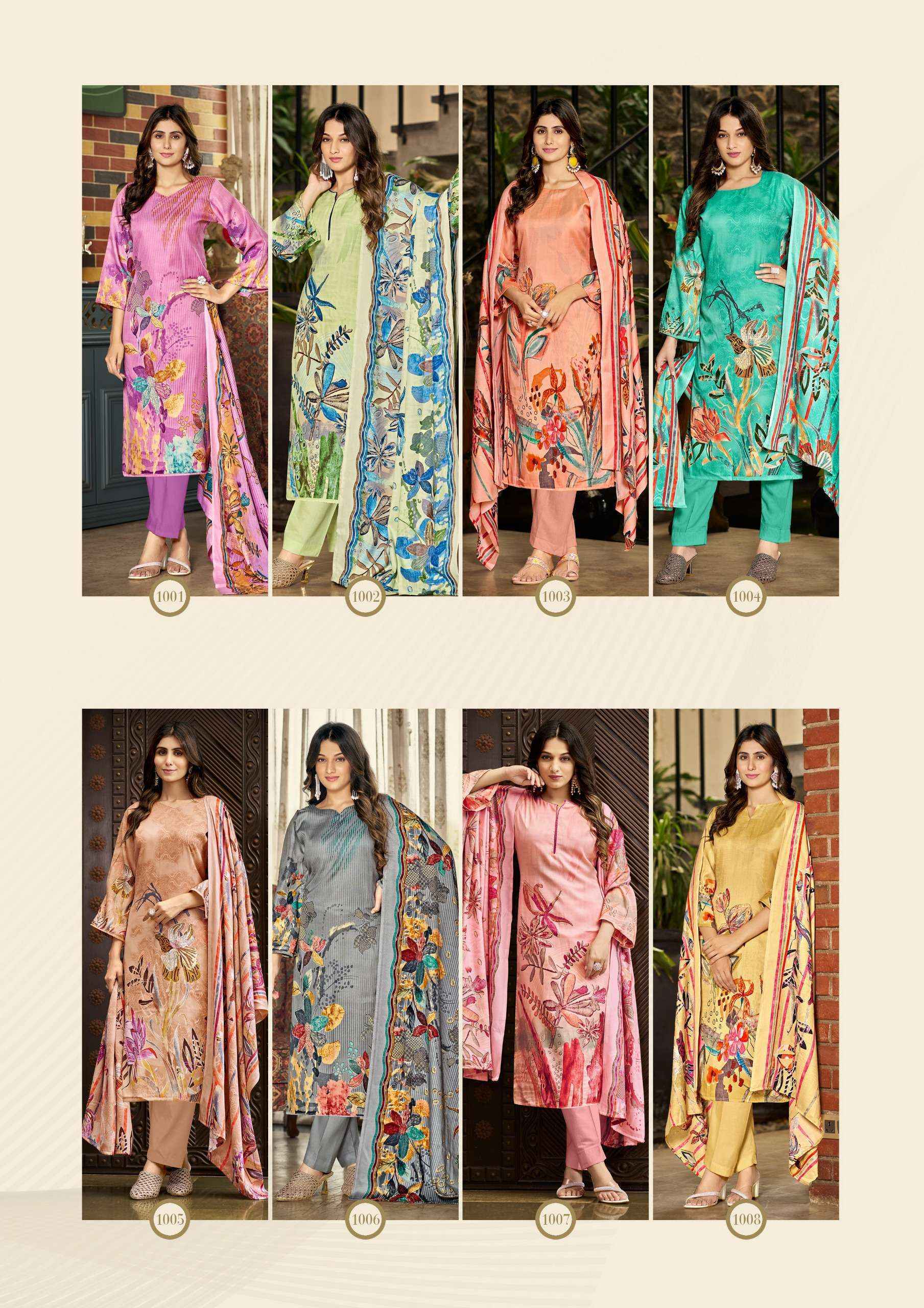 Roli Moli Jasmeen Pashmina Dress Material Wholesale Price ( 8 Pcs Catalog )