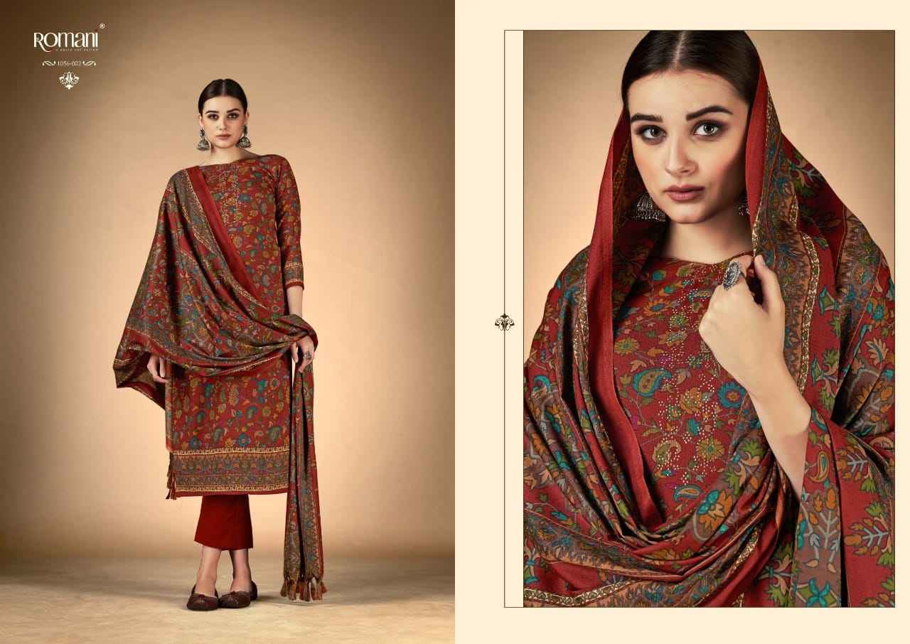 ROMANI RUKSANA PASHMINA DRESS MATERIAL ( 10 PCS CATALOG )