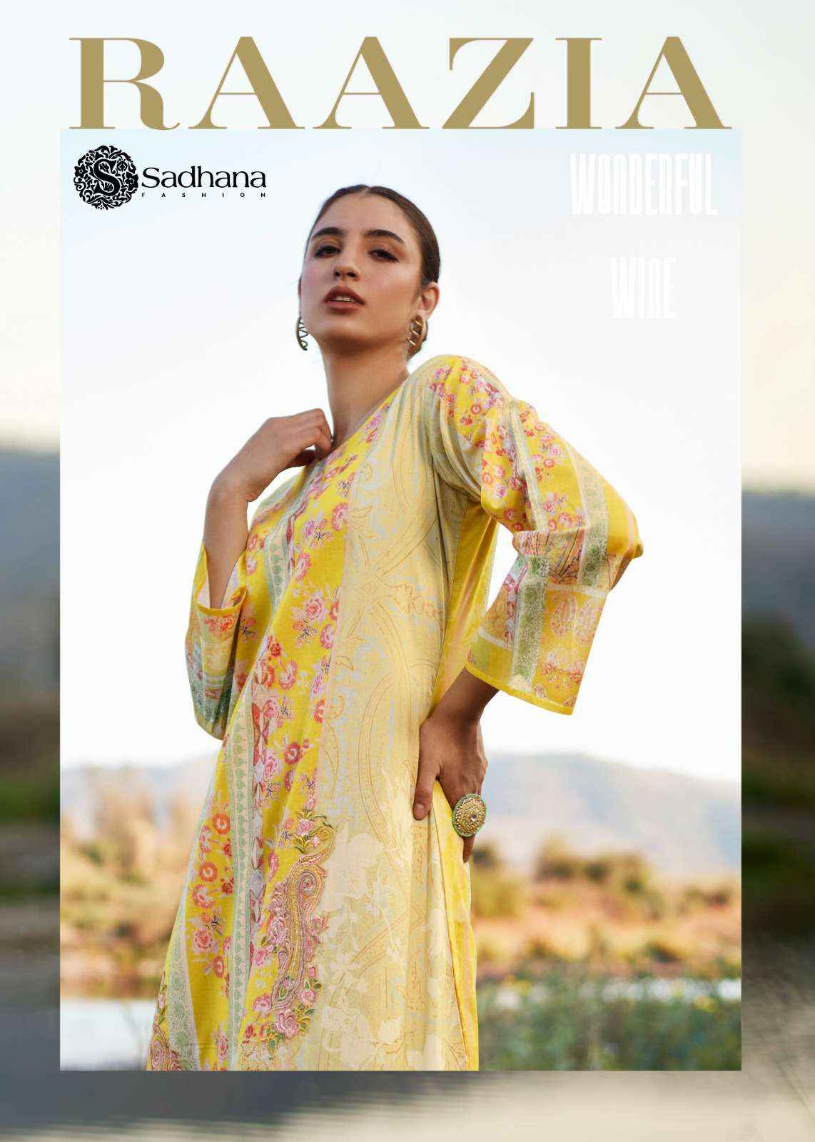 SADHANA FASHION RAAZIA WHOLESALE LAWN COTTON DRESS MATERIAL ( 8 PCS CATALOG )