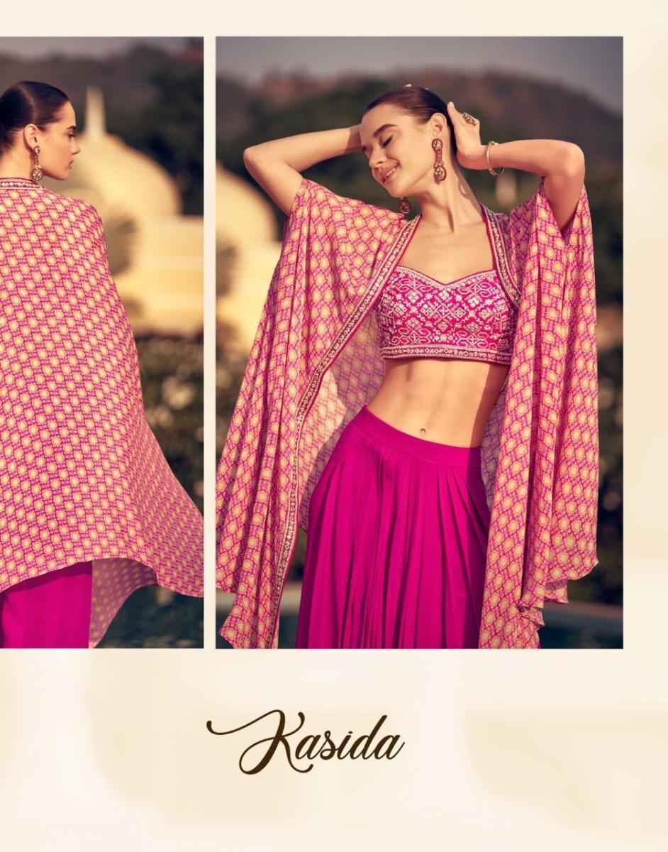 Sayuri Designer Kasida Readymade Chinon Silk Dress wholesale price ( 3 pcs catalog )