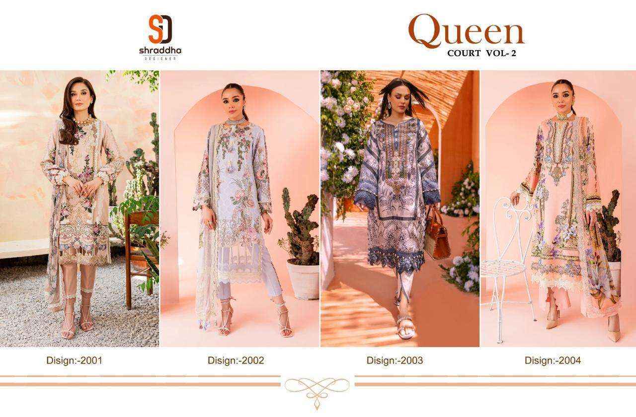 Shraddha Designer Queen Court Vol 2 Lawn Cotton Dress Material Wholesale Price ( 4 Pcs Catalog )