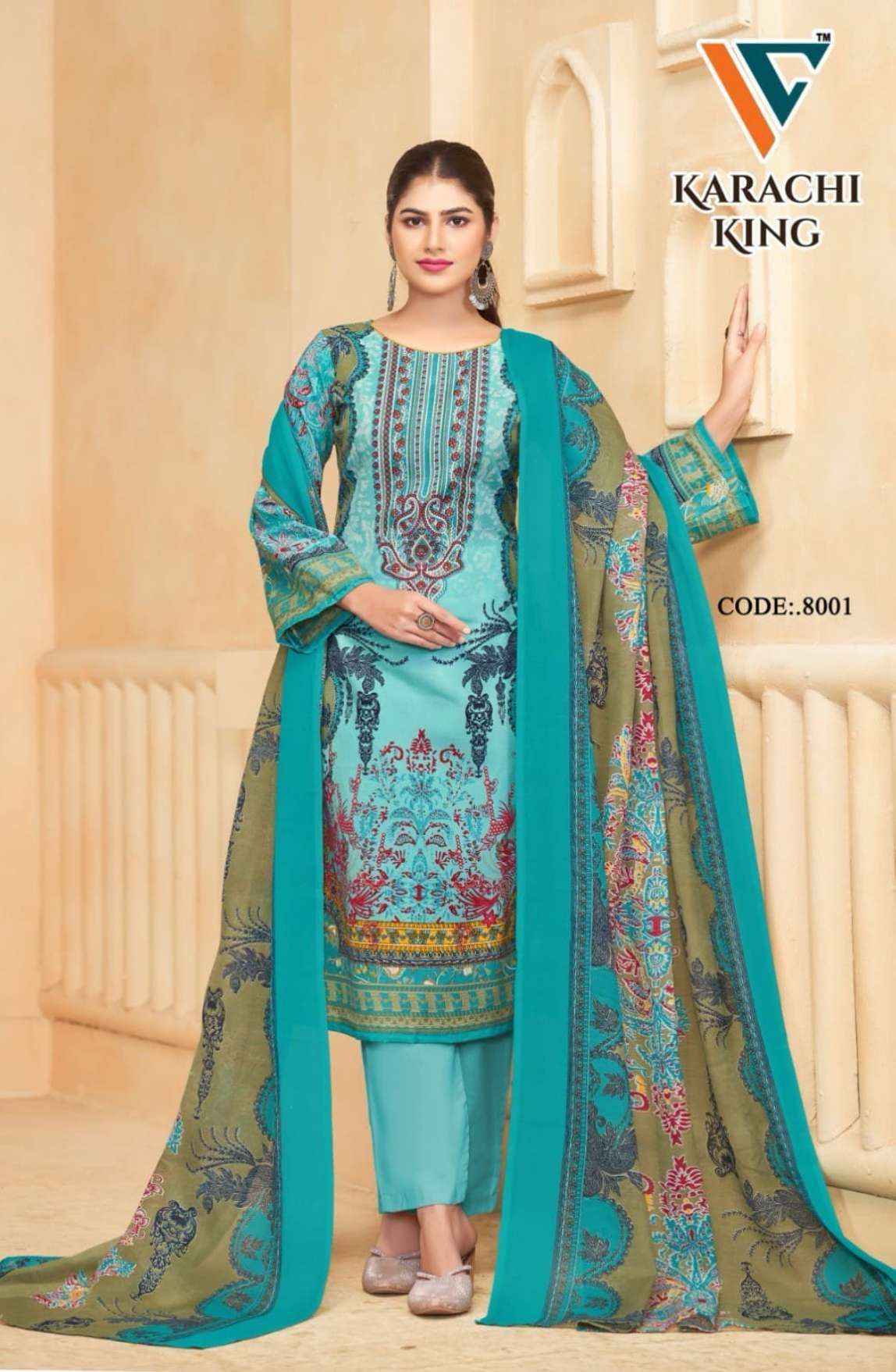 Vandana Creation Karachi King Vol 8 Cotton Dress Material Wholesale Price ( 8 Pcs Catalog )