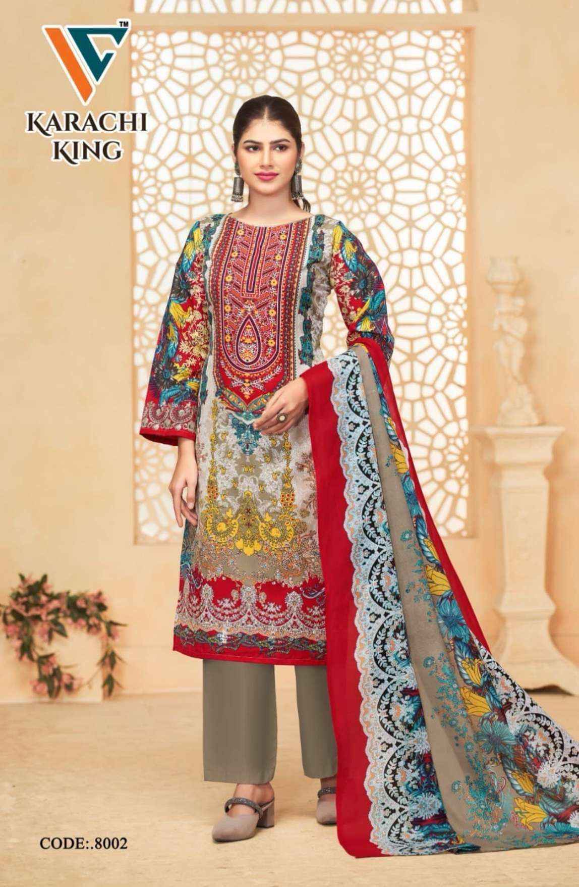 Vandana Creation Karachi King Vol 8 Cotton Dress Material Wholesale Price ( 8 Pcs Catalog )