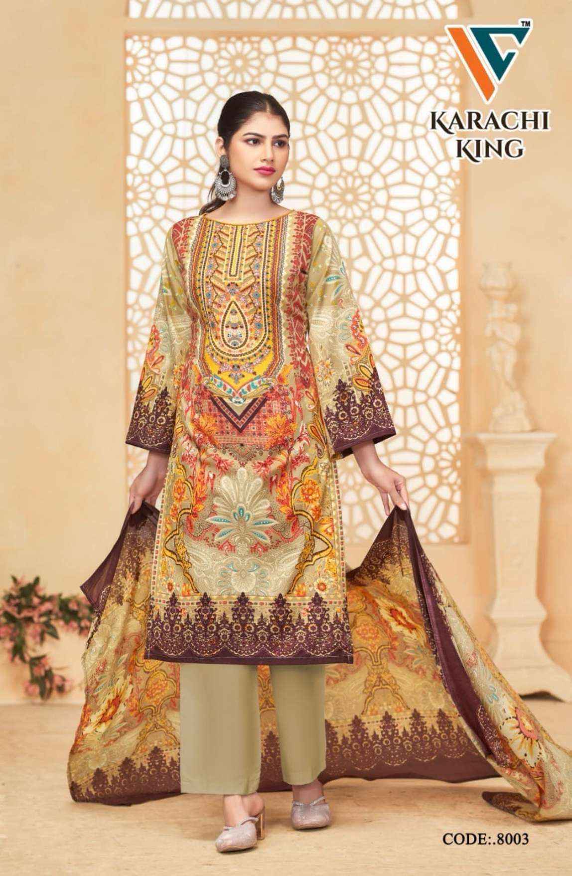 Vandana Creation Karachi King Vol 8 Cotton Dress Material Wholesale Price ( 8 Pcs Catalog )