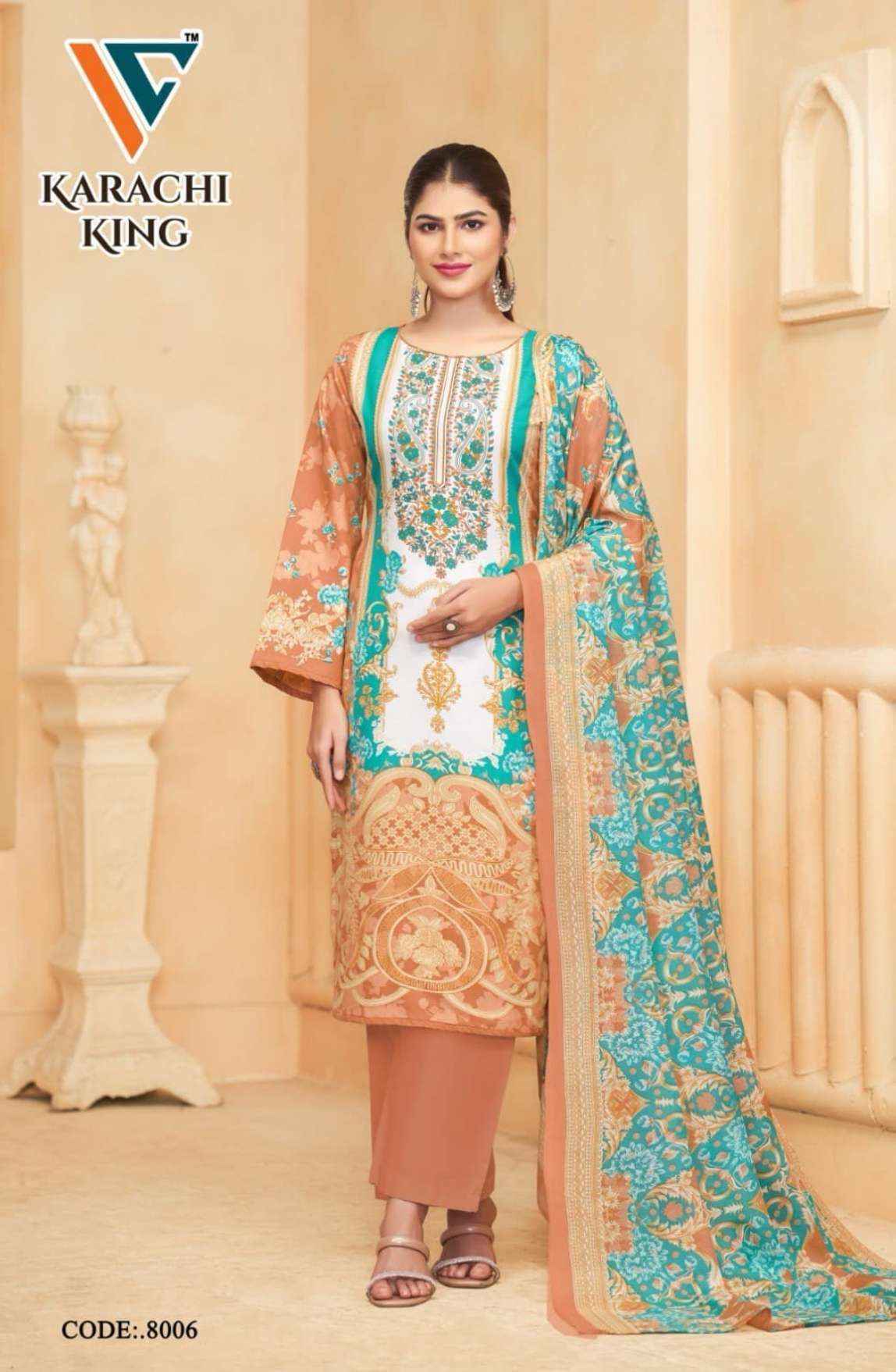 Vandana Creation Karachi King Vol 8 Cotton Dress Material Wholesale Price ( 8 Pcs Catalog )