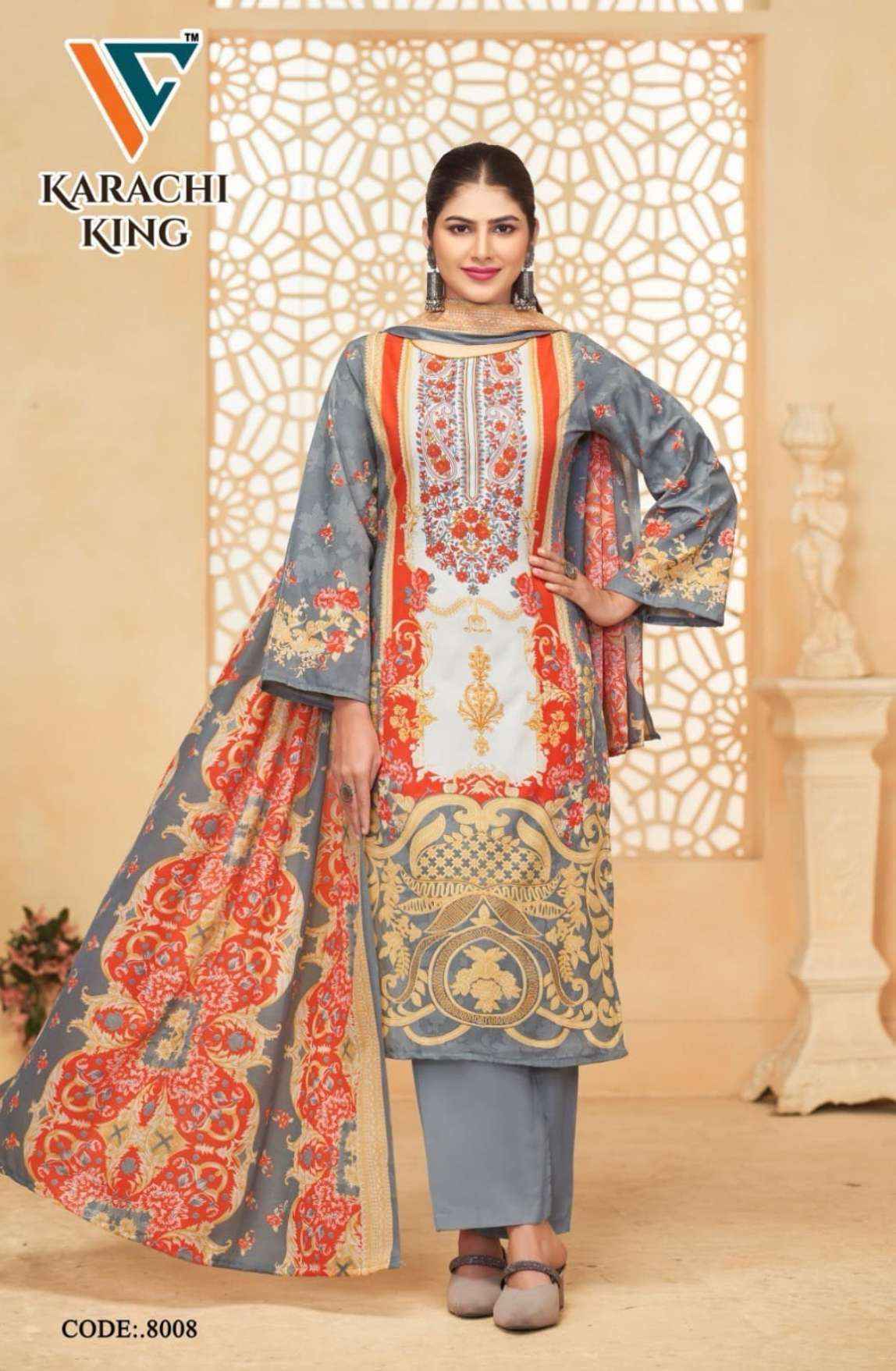 Vandana Creation Karachi King Vol 8 Cotton Dress Material Wholesale Price ( 8 Pcs Catalog )