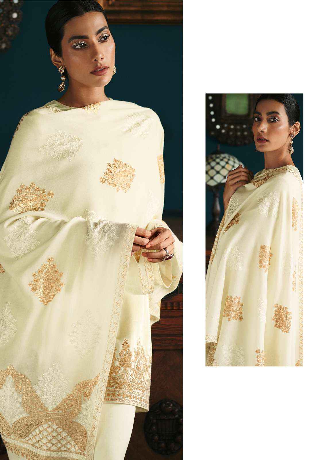 Varsha Iris Cream Colour Hit Designer Velvet Suit Wholesale price ( 1 pcs catalog )