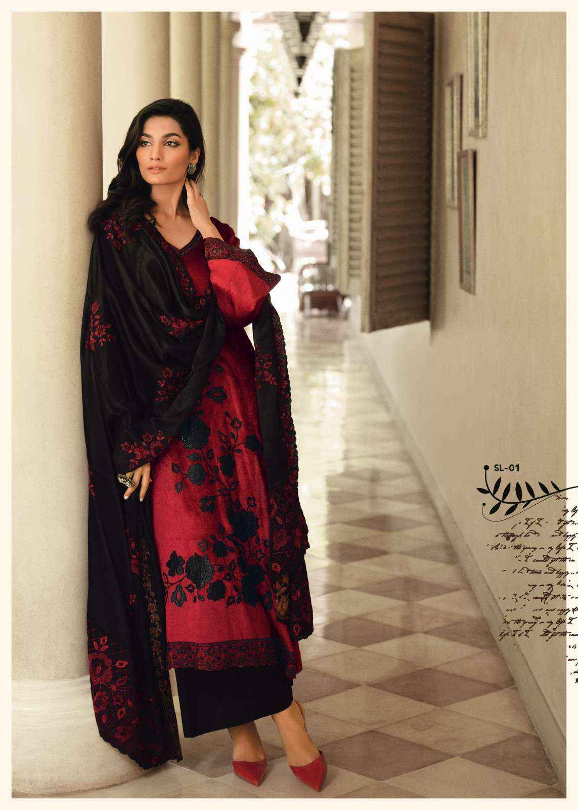 Varsha Silsiley Partywear Style Velvet Latest Designer Suit wholesale price ( 5 pcs catalog )