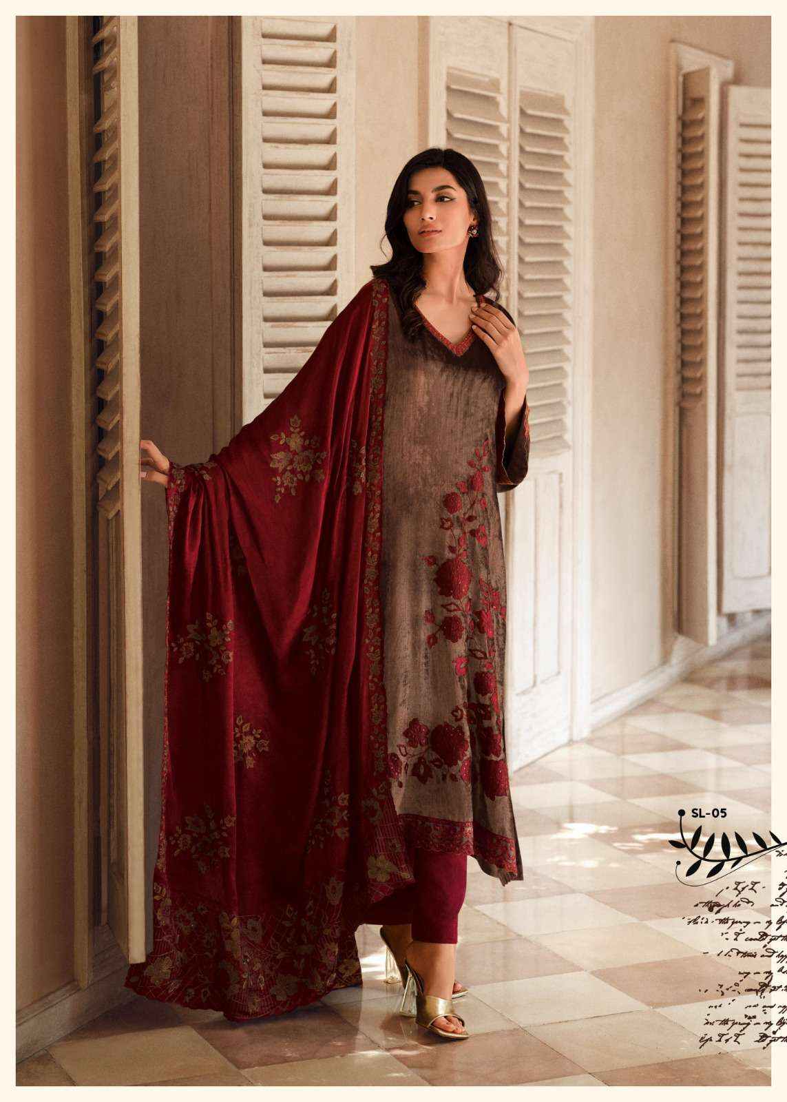 Varsha Silsiley Partywear Style Velvet Latest Designer Suit wholesale price ( 5 pcs catalog )