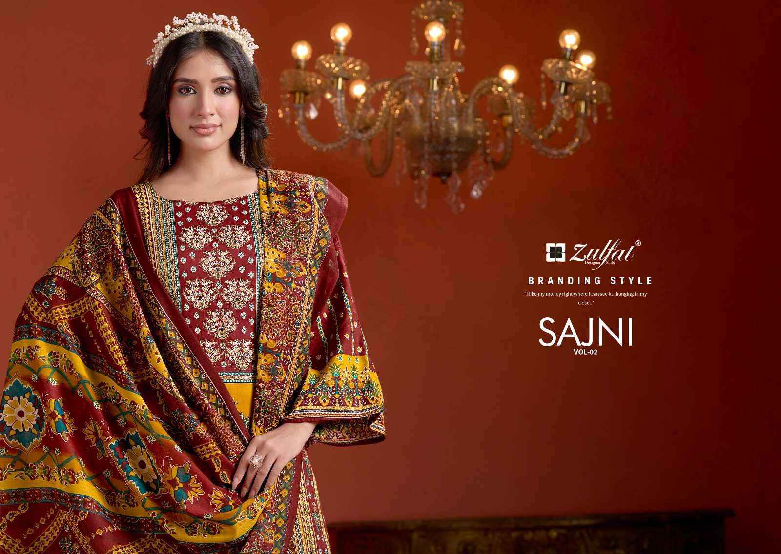 Zulfat Designer Sajni Vol 2 Wholesale Ladies Dress Material ( 6 Pcs Catalog )