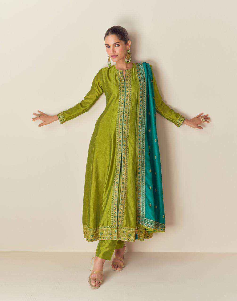 AASHIRWAD CREATION AZARA SILK DESIGNER READY MADE PARTY WEAR SUIT