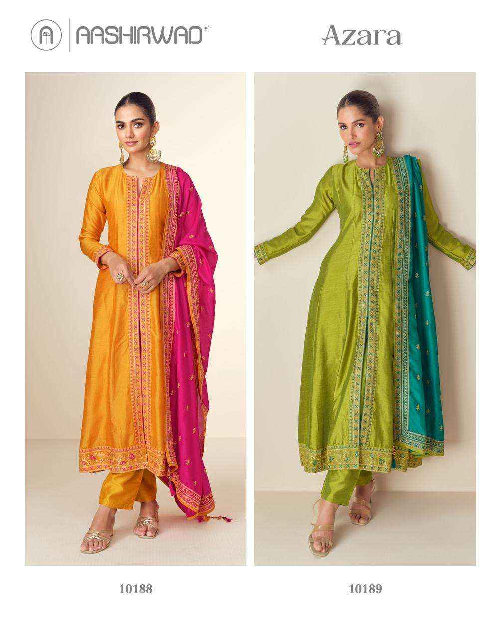 AASHIRWAD CREATION AZARA SILK DESIGNER READY MADE PARTY WEAR SUIT